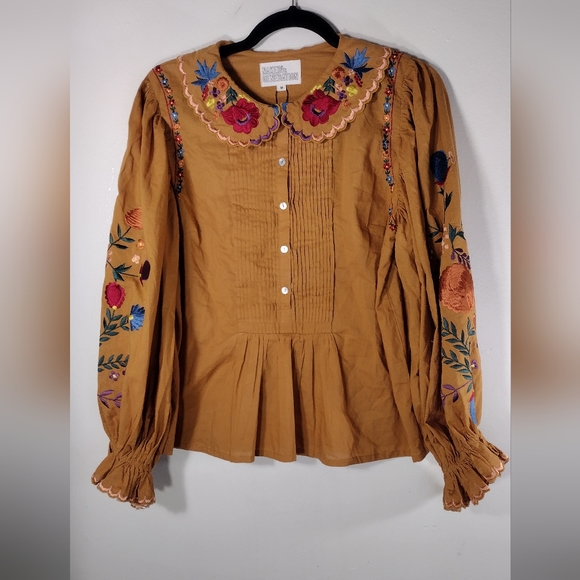 Naked Generation The Harriet Embroidered Blouse Size Medium - Picture 7 of 10